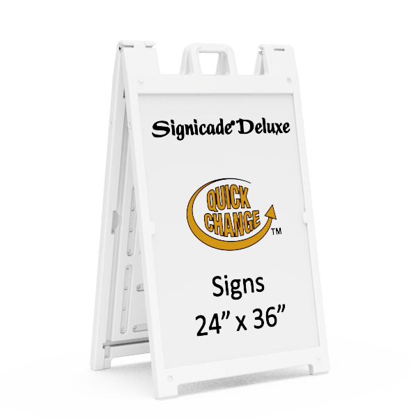 Deluxe Signicade a Frame Sidewalk Curb Sign W Quick Change System White for sale online 
