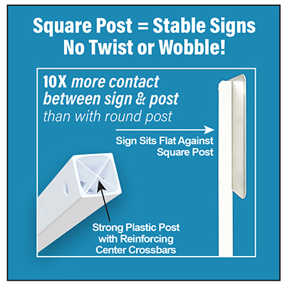 Portable Sign Post with Rubber Base Sign Stand | Plasticade