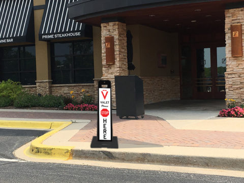 Valet stop here sign