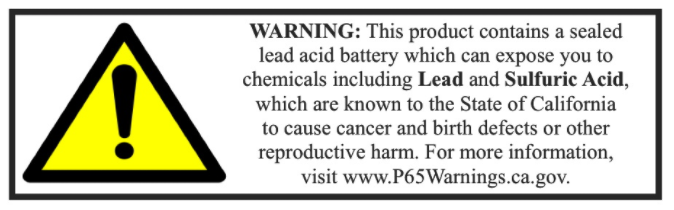 Prop 65 Warning