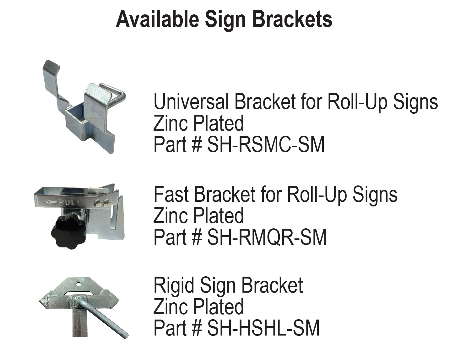 Available Sign Brackets for SS440