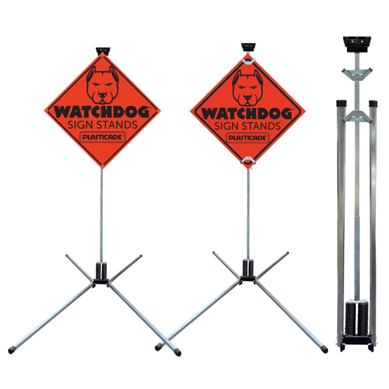 Plasticade Compact Springless Sign Stand for Roll-Up Signs 36 & 48, Aluminum SS300A